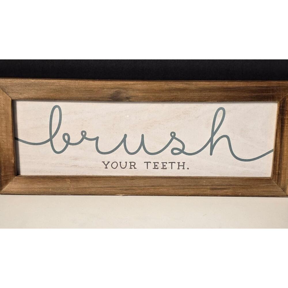 Decocrated Bathroom Wall Signs Wash, Brush, Comb Wood Medium Farmhouse - Picture 3 of 5